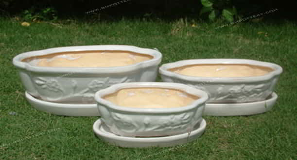 Bonsai Pots-CE-964-White-SET-3