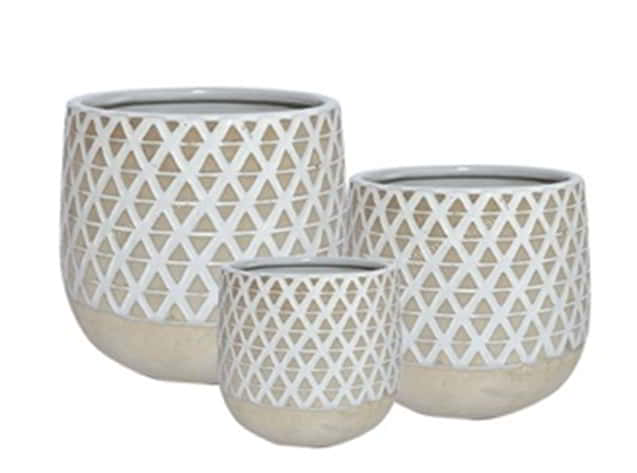 Ceramic Pots-CE-2094White-SET-3