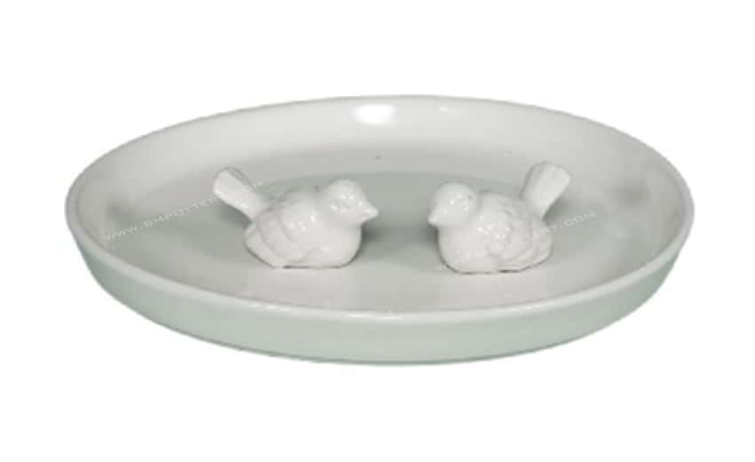 Birdbath & Bird House-CE-1756White-SET-1