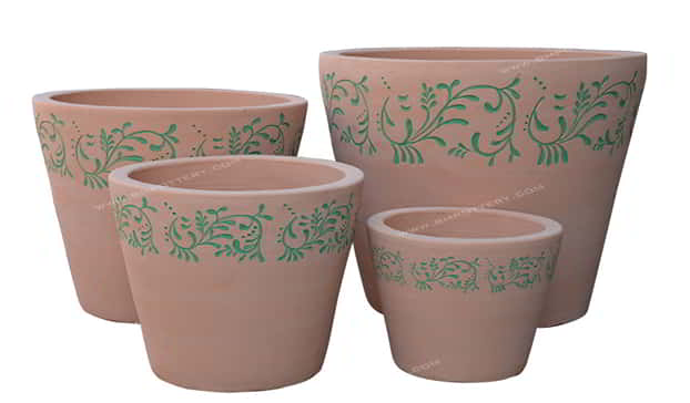 Red Terracotta-RT-7205-Wgreen-SET-4