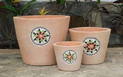 Pots with Mosaic-RT-2384-MS-608-SET-3