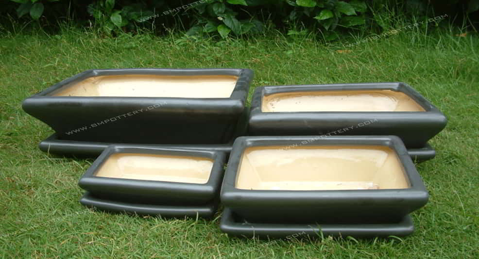 Bonsai Pots-CE-1104Matt-black-SET-4