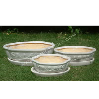 Bonsai Pots-CE-964-White-SET-3