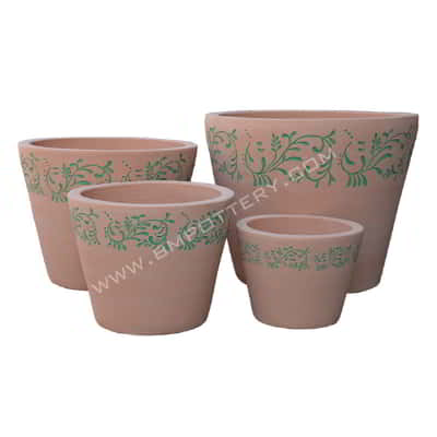 Red Terracotta-RT-7205-Wgreen-SET-4