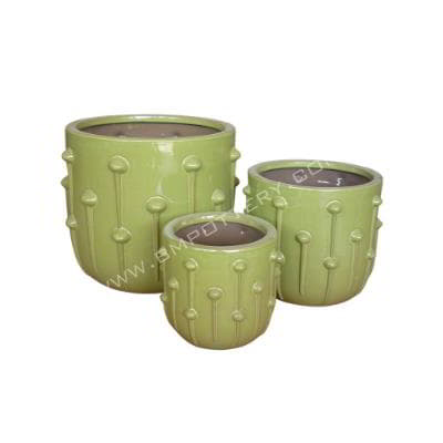 Ceramic Pots-CE-1804Lily-Green